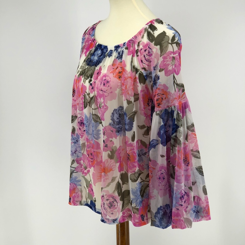 CLEARANCE 5 for $20 SALE INC Flowy Sheer Floral Top | M | H1-27